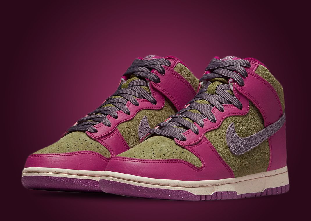 This Nike Dunk High Comes In Dynamic Berry And Pilgrim