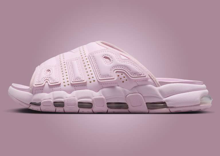 Nike Air More Uptempo Slide Pink Foam Lateral