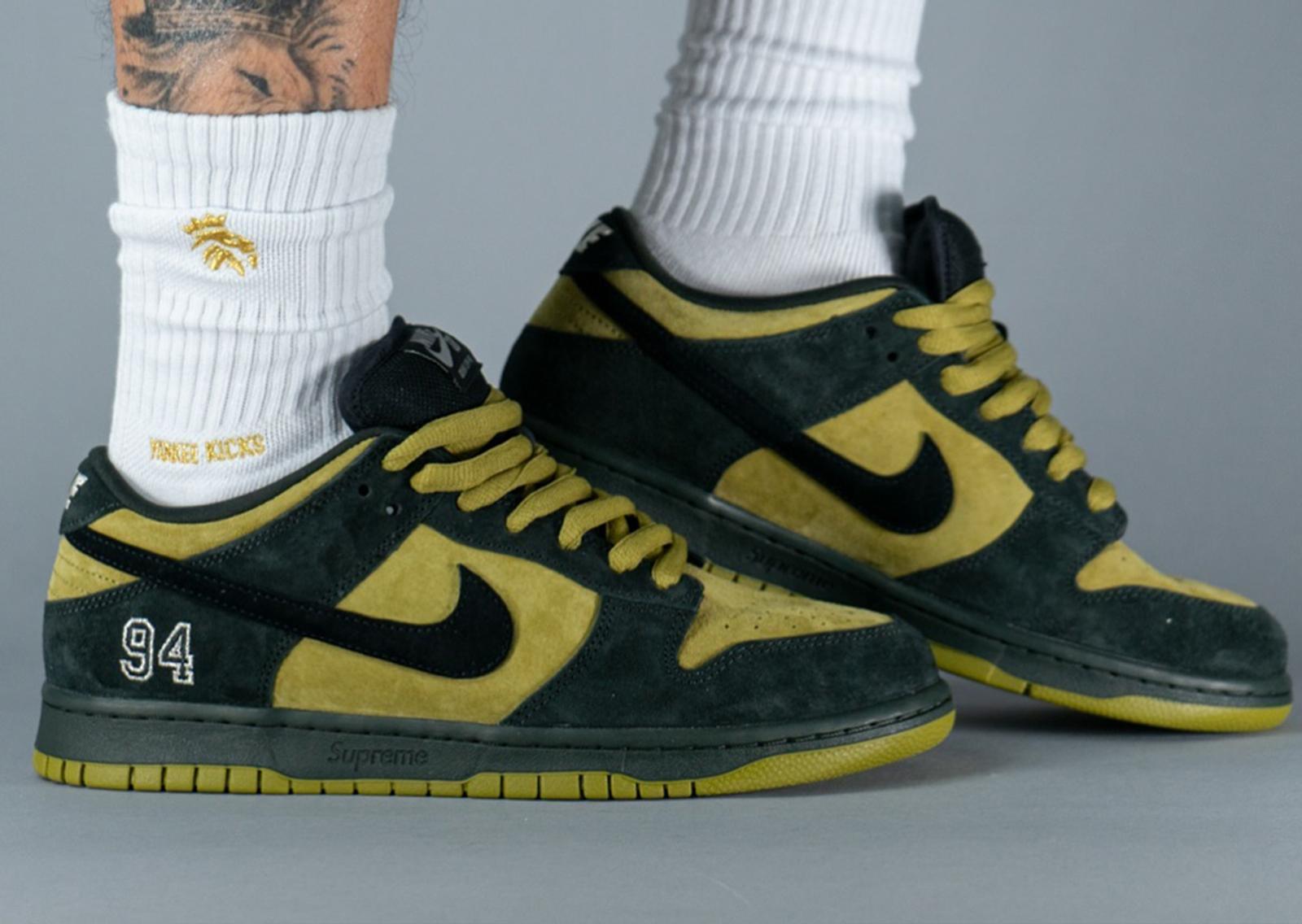 Supreme x Nike SB Dunk Low Camper Green Lateral