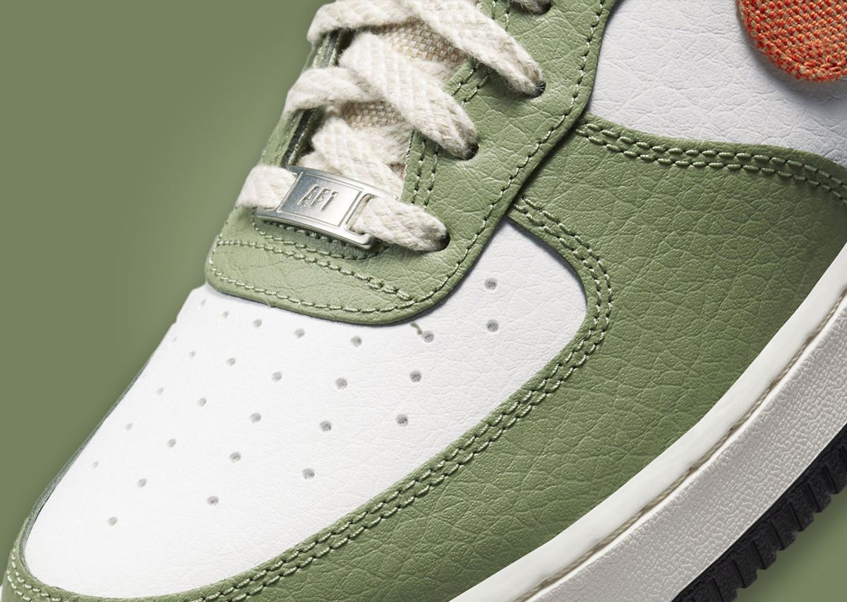 Get Spring-Ready With The Nike Air Force 1 Low Oil Green Safety Orange