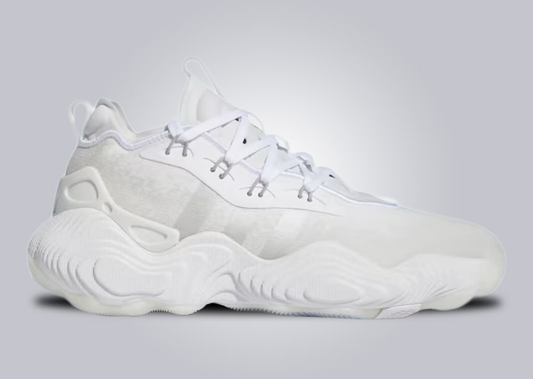 The adidas Trae Young Metallic October 2023 Silver Cloud Releases 3 White