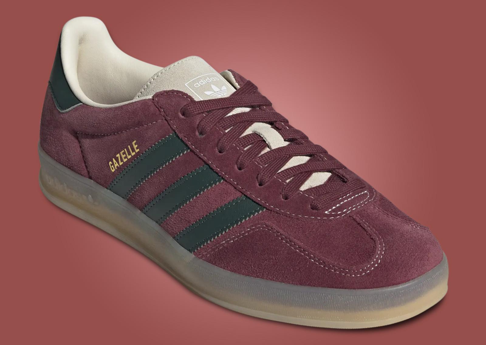 adidas Gazelle Indoor Shadow Red Shadow Green Angle