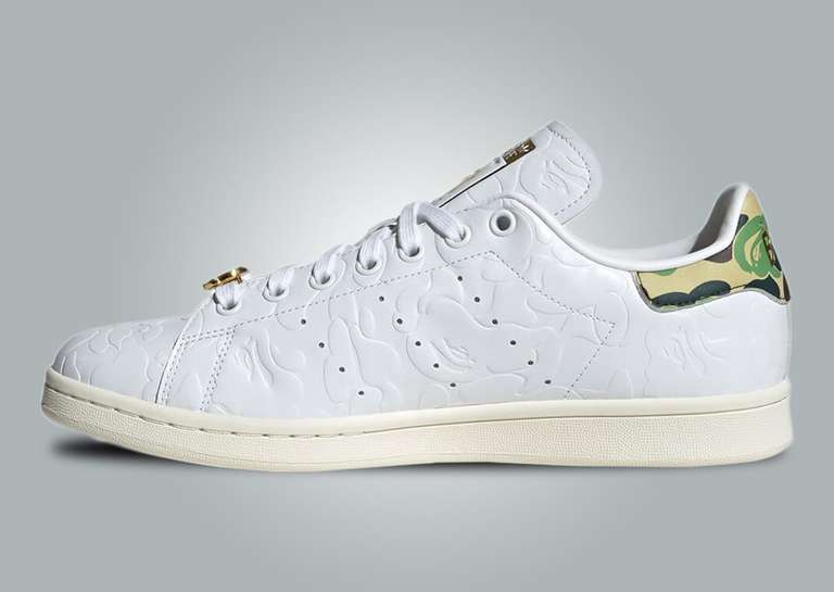 BAPE x adidas Stan Smith Cloud White Right Side Medial