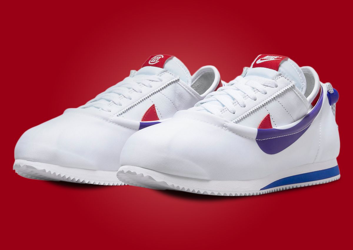 Nike Cortez sneakers in white and red