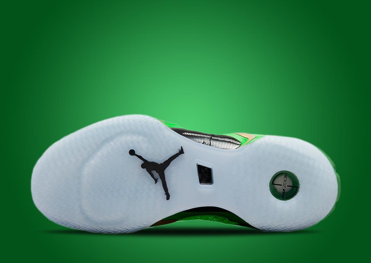 Jayson Tatum Celtics Signed Nike Air Jordan 'Green Spark' Left