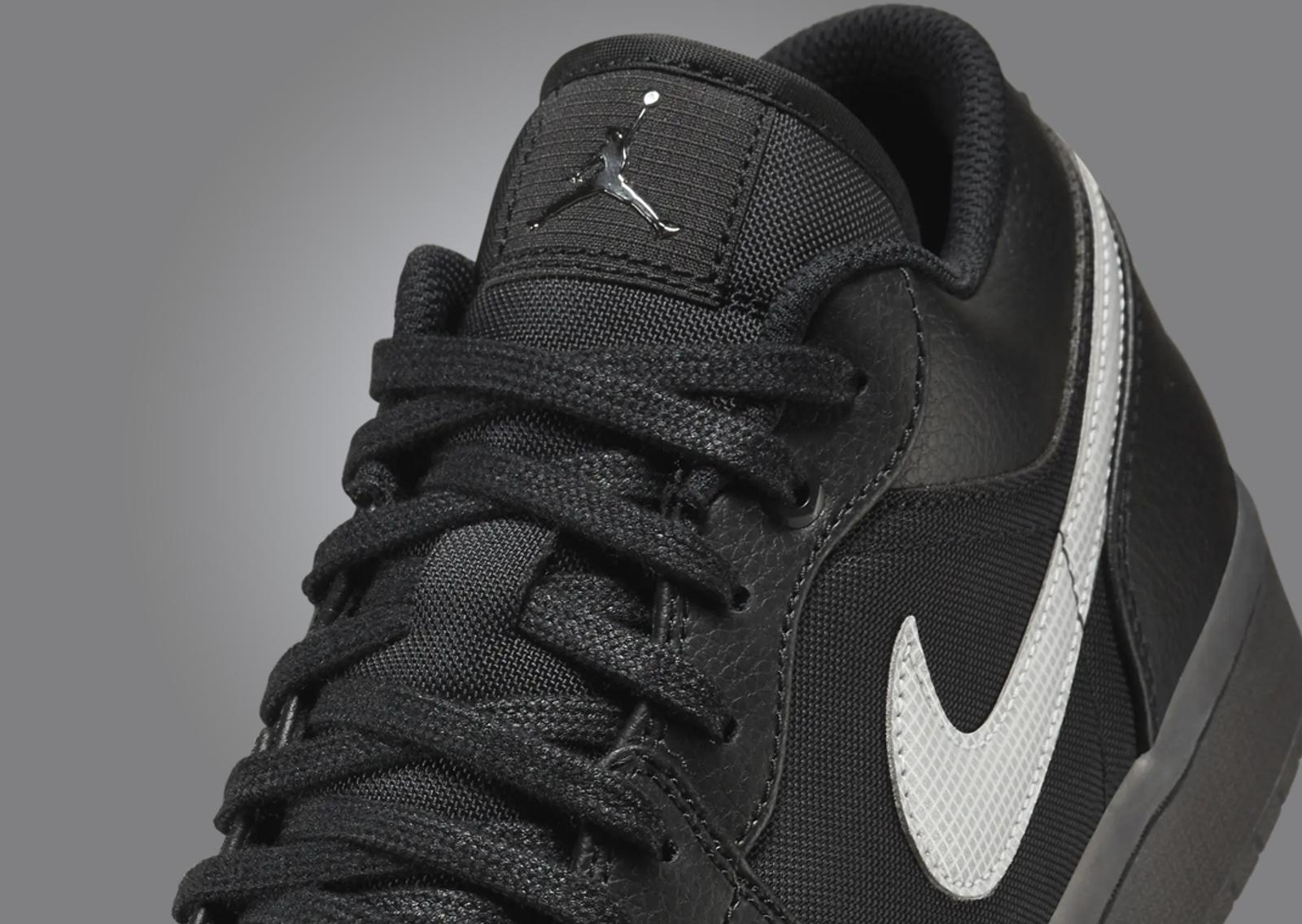 Air Jordan 1 Low Black White Dark Smoke Grey Detail