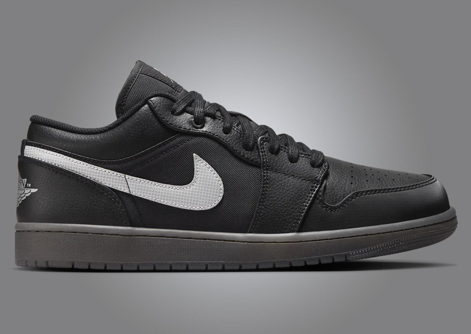 Air Jordan 1 Low Black White Dark Smoke Grey Lateral