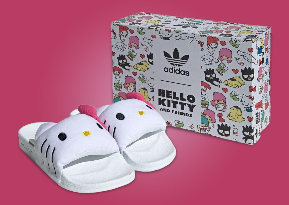 Hello Kitty x adidas Adilette Slide Angle and Packaging