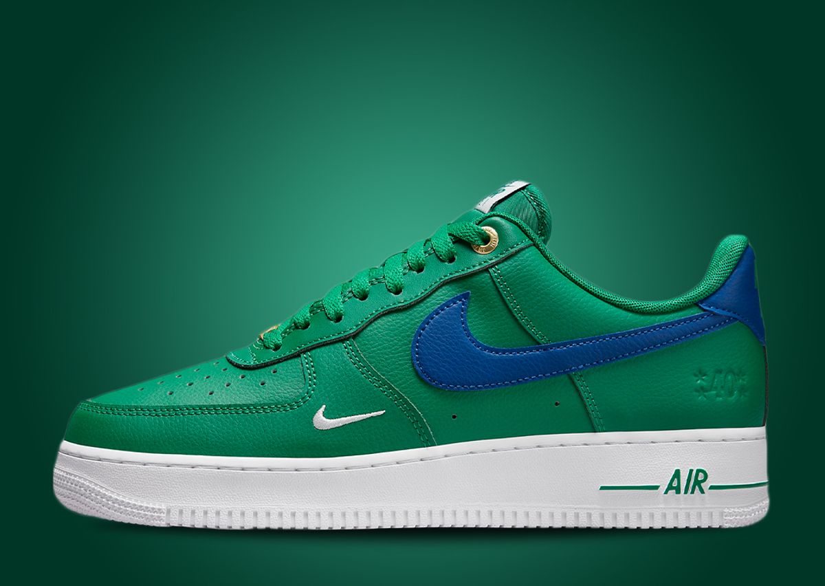 Nike Air Force 1 '07 40th anniversary sneakers in sail white and malachite  green
