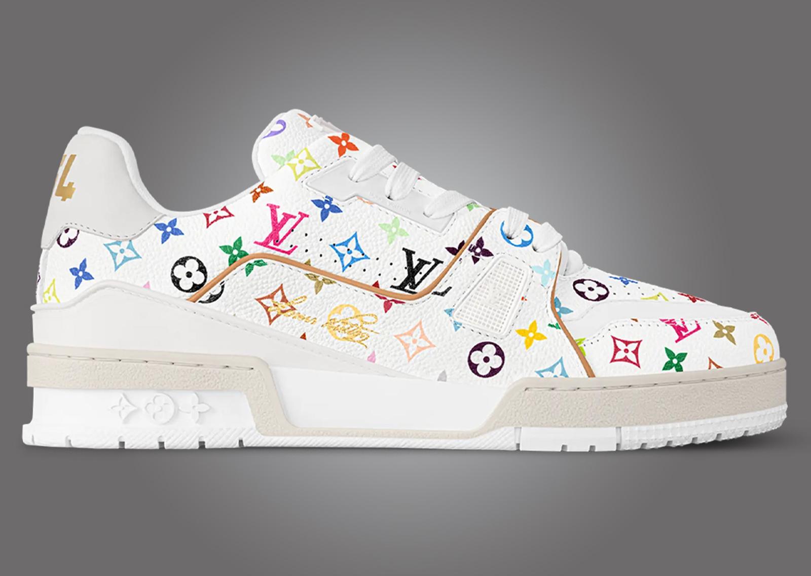 Takashi Murakami x Louis Vuitton LV Trainer White Lateral