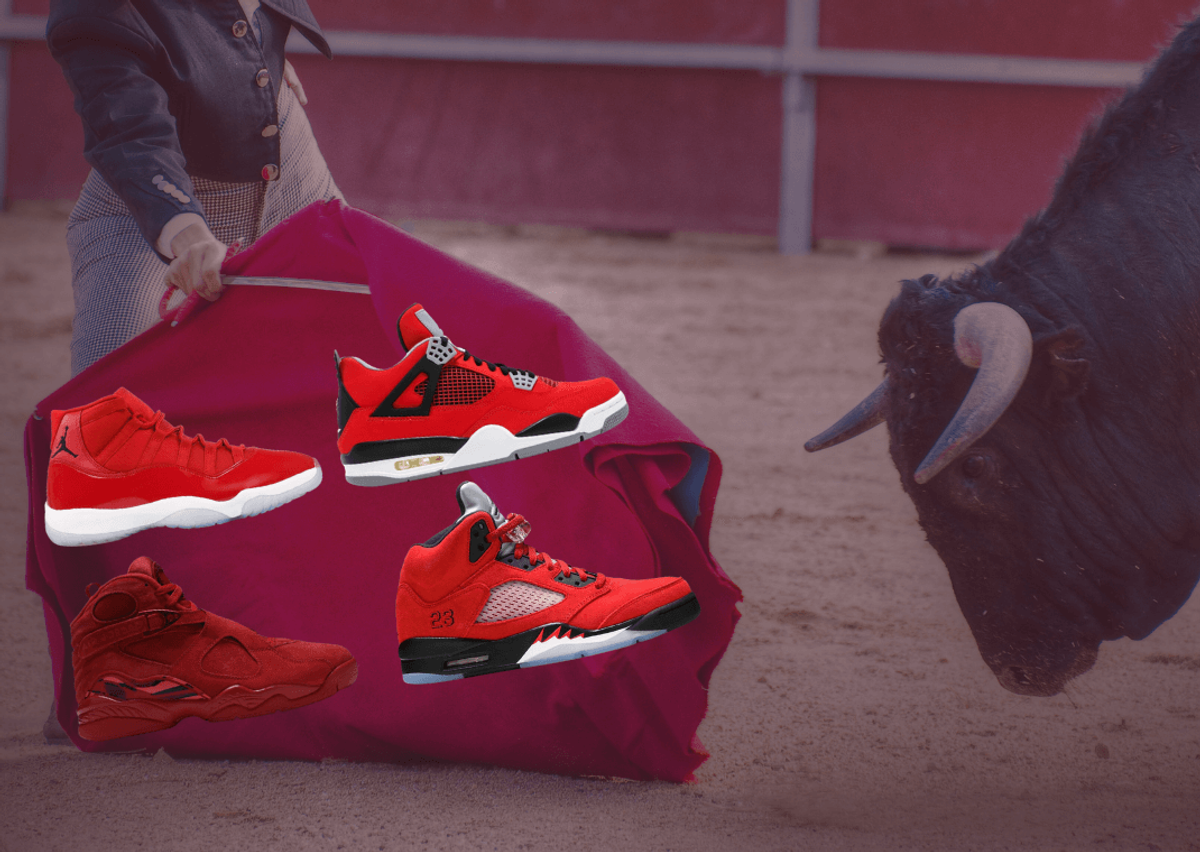All red air jordans hotsell