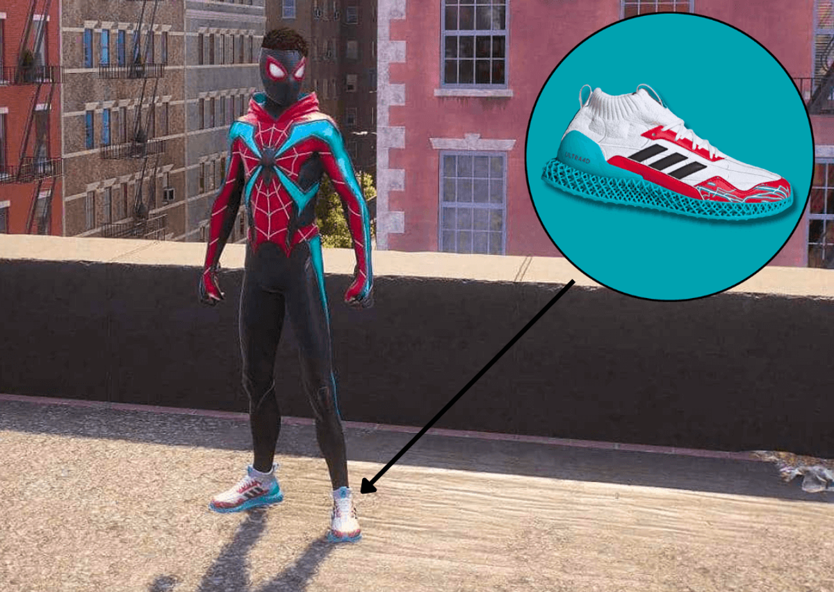 Miles Morales Wearing Spider-Man 2 x adidas Ultra 4D Mid In Game