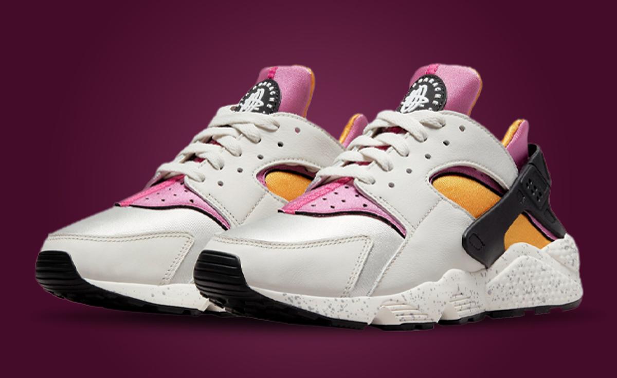 University Gold And Lethal Pink Accent This Nike Air Huarache