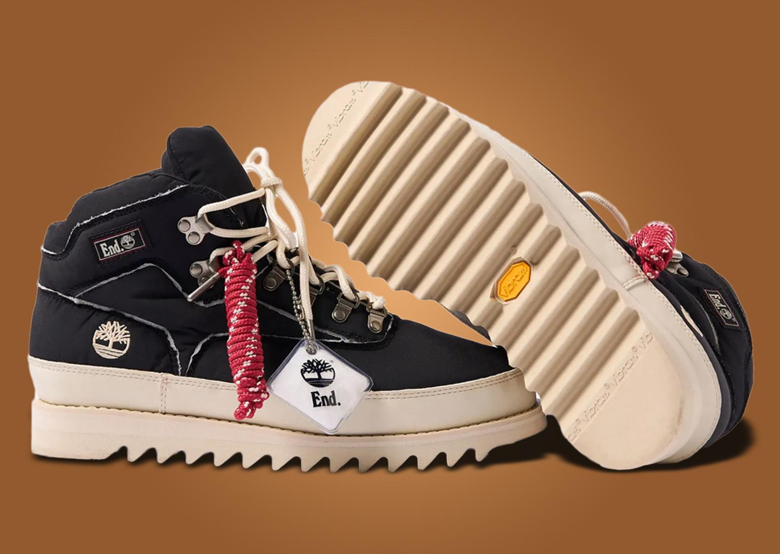 END. x Timberland Euro Hiker Boot Black Angle and Outsole