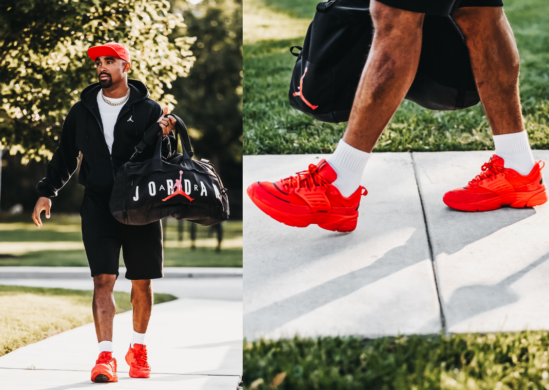 Jalen Hurts Wears the Jordan Trunner O/S While Reporting to Eagles Training Camp