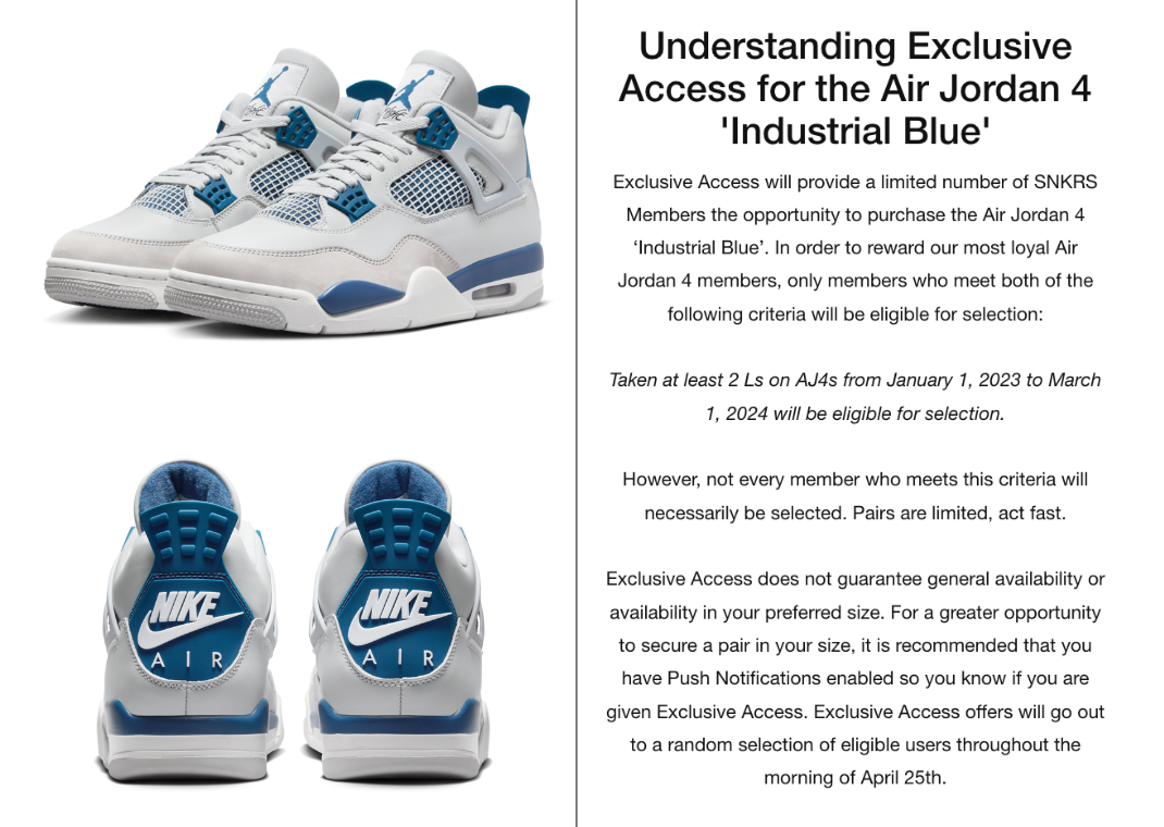 SNKRS Exclusive Access For The Air Jordan 4 Military Blue This April