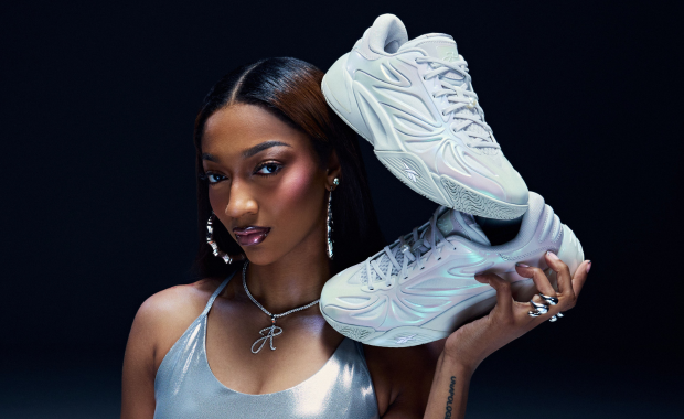 Angel Reese with her signature sneaker, the Reebok Angel Reese 1