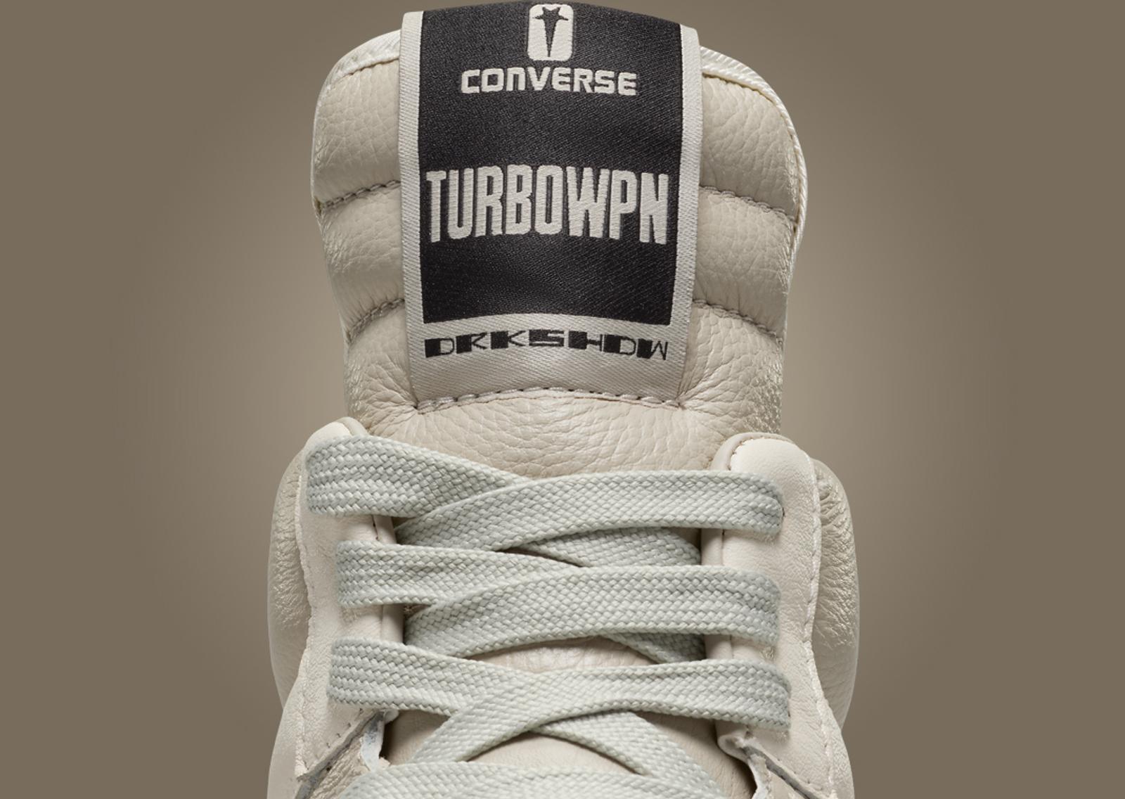 Rick Owens x Converse DRKSHDW TURBOWPN Pelican Tongue Detail