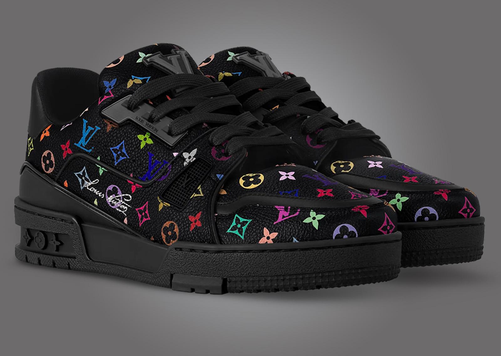 Takashi Murakami x Louis Vuitton LV Trainer Black Angle