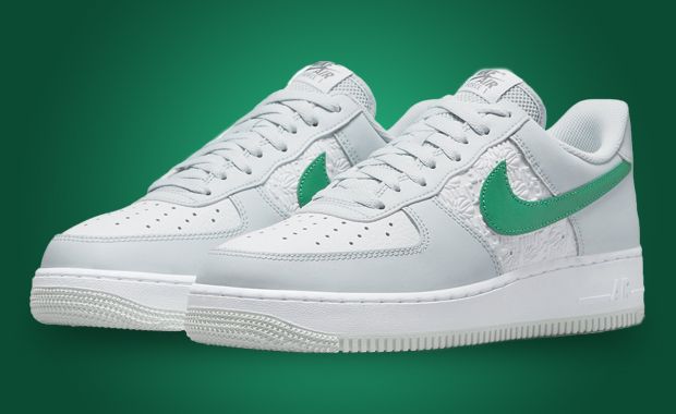 Nike air force 1 white with green tick sale