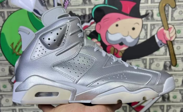 PSG x Air Jordan 6 Retro Metallic Silver