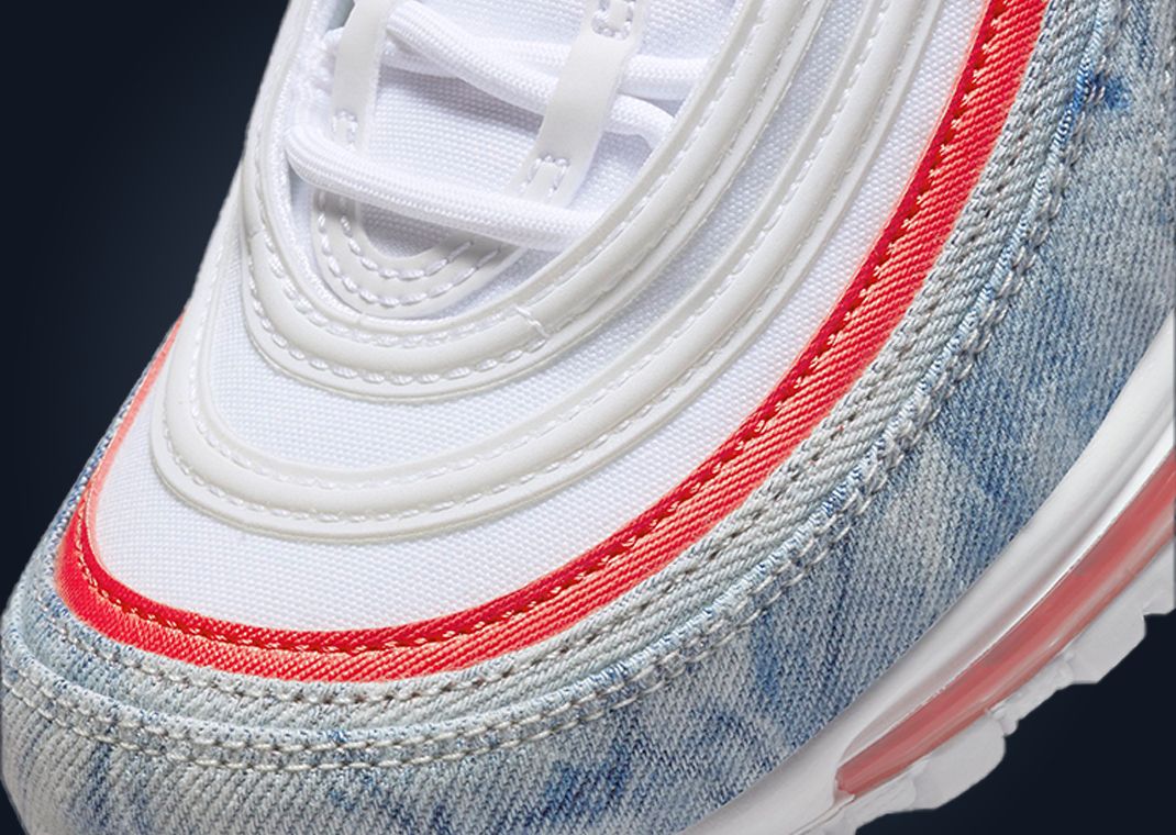 Air max 97 hot sale white with red stripe