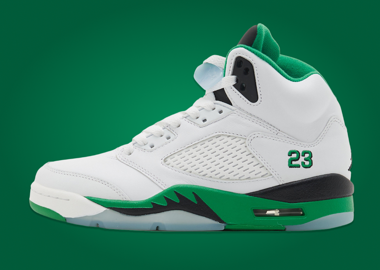 Jordan 5 top white green