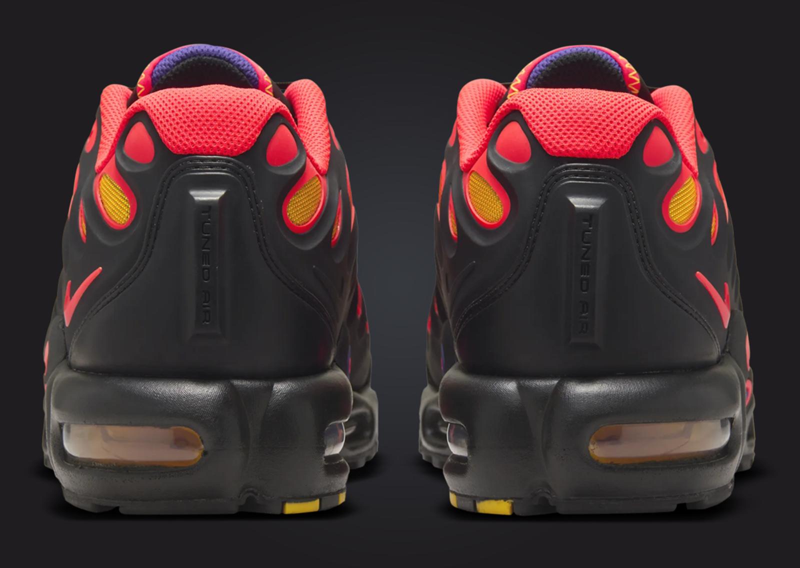 Nike Air Max Plus Drift Black Bright Crimson Heel