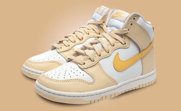 This Women's Exclusive Nike Dunk High Comes In Pale Vanilla Topaz Gold