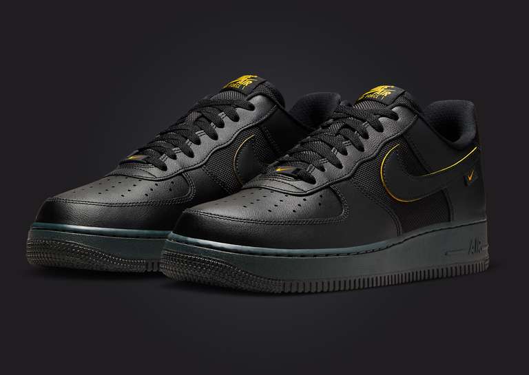 Nike Air Force 1 Low Black Yellow Ochre Angle