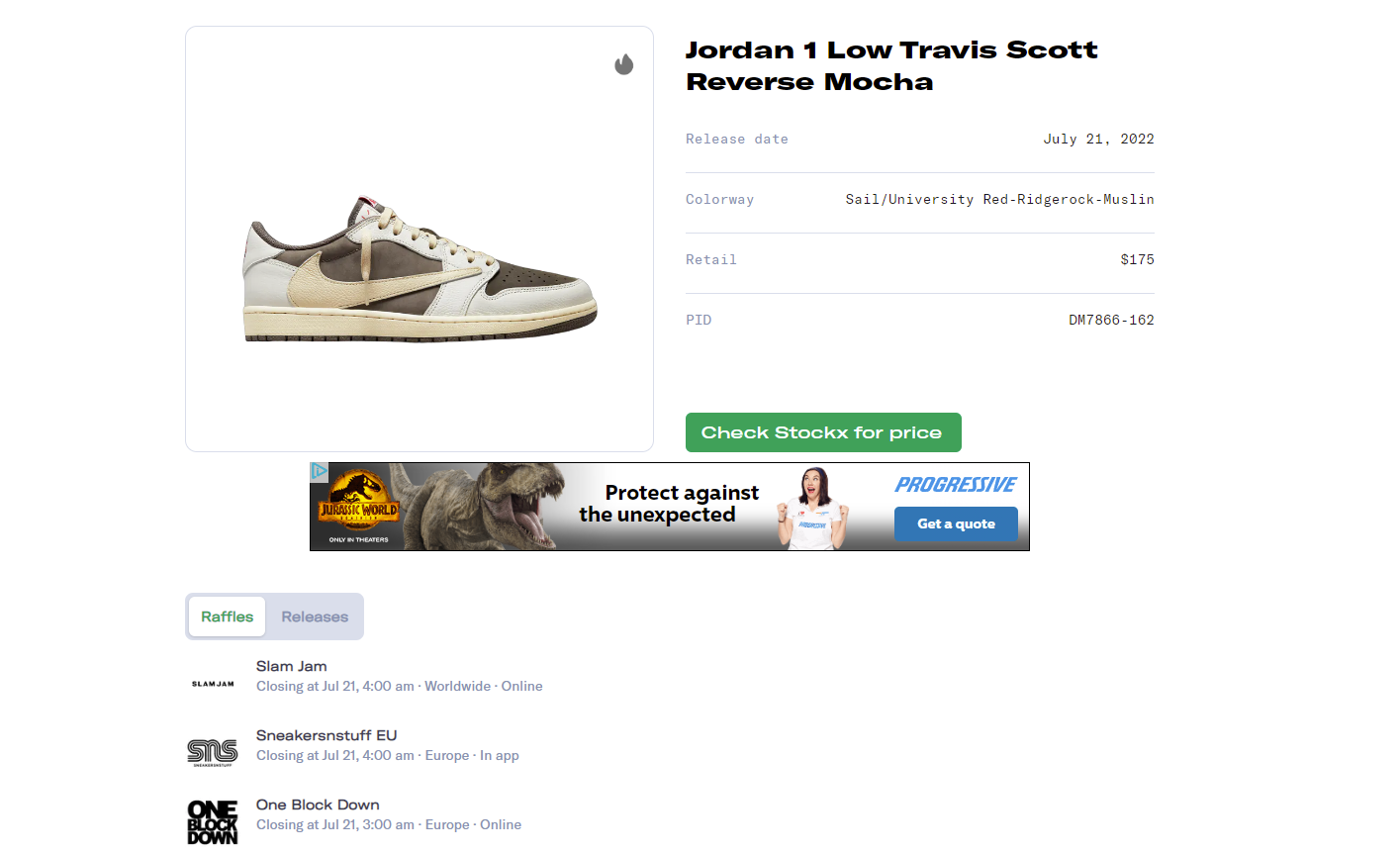 Air jordan 1 clearance travis scott online raffle