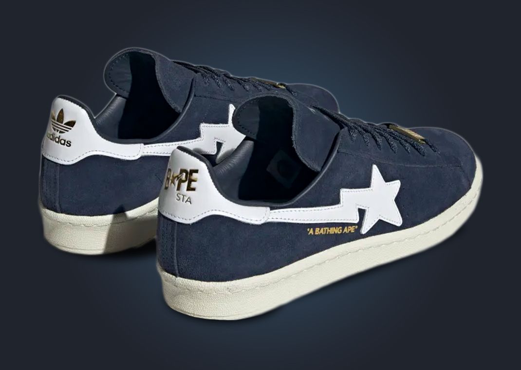 The BAPE x adidas Campus 80s Collegiate Navy Drops On April 1st