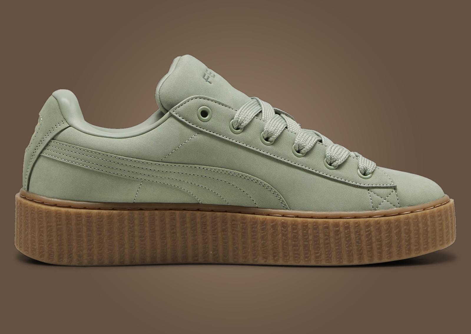 Fenty x Puma Creeper Phatty Nubuck Green Fog Medial