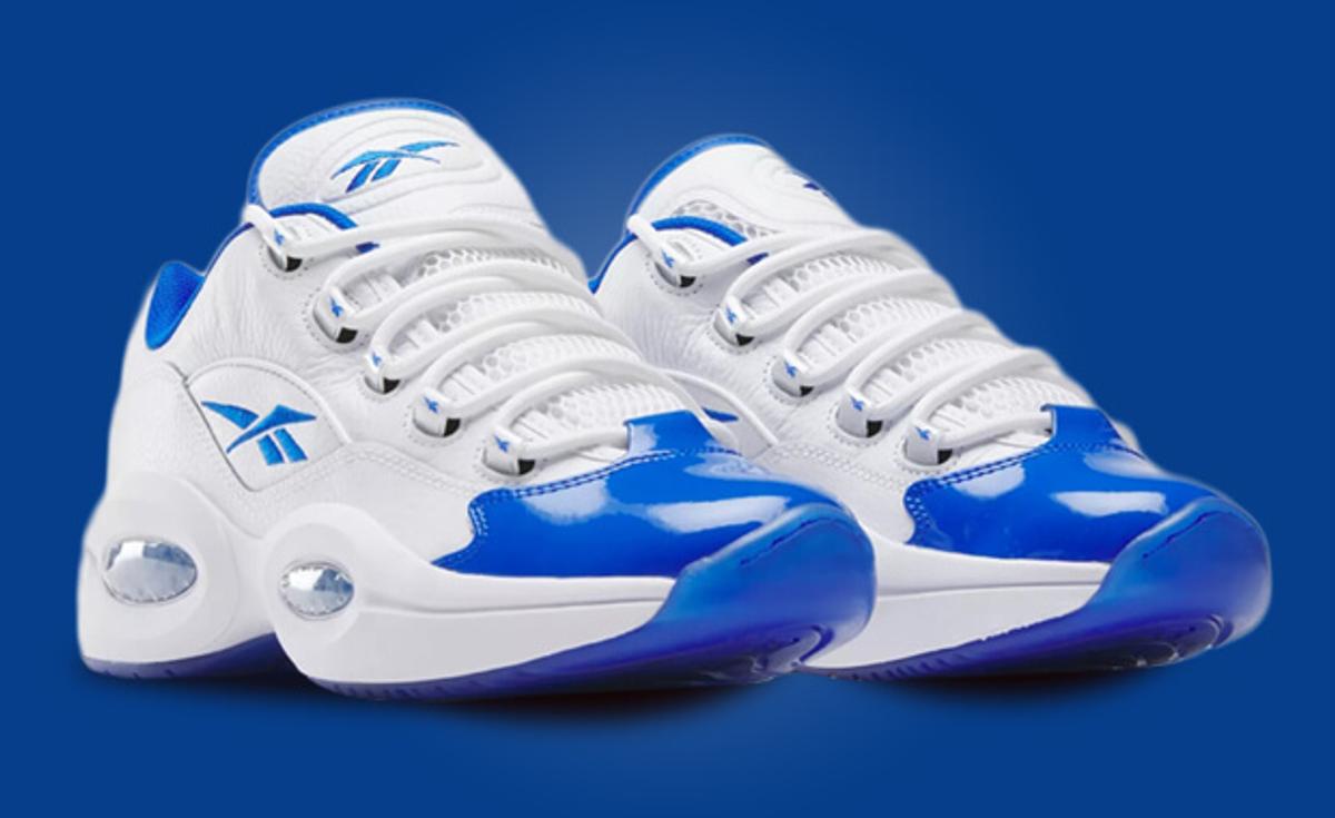 The Reebok Question Low Patent Toe Goes Electric Cobalt
