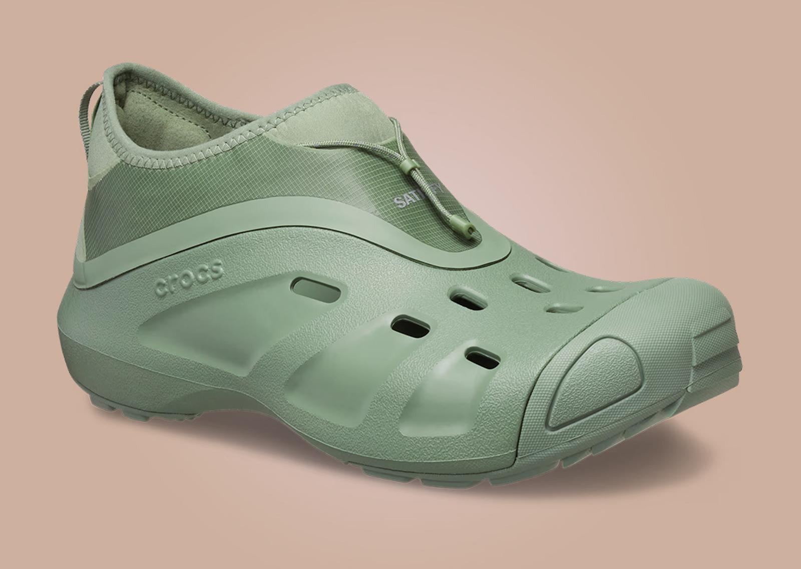 Satisfy x Crocs Quick Trail Low Moss Angle