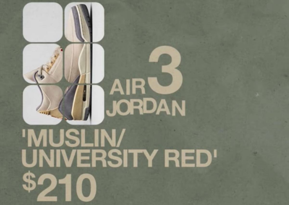 Air Jordan 3 Retro "Muslin/University Red"