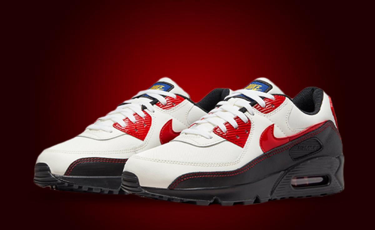 Red Patent Leather Accents This Nike Air Max 90