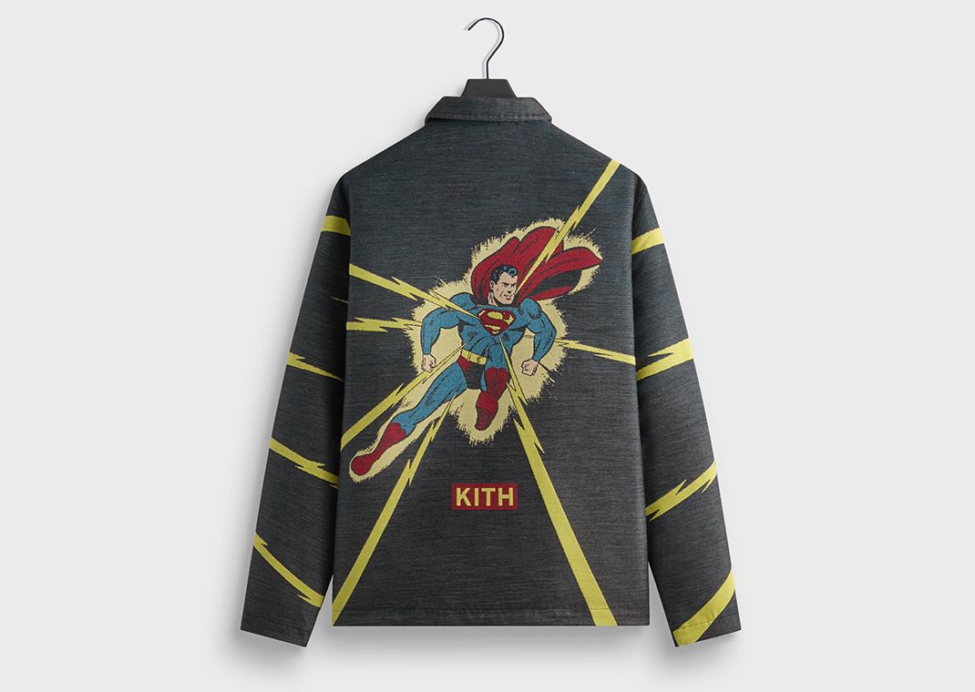 ★25SS★Superman X Kith Lightning Bolt Tee Kith x Superman 2025 Movie Lightning Vintage Tee Black Men's