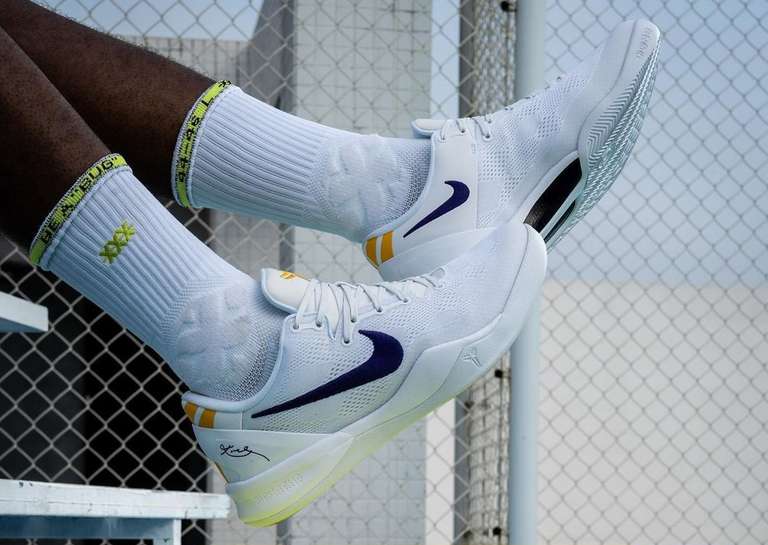 Nike Kobe 8 Protro TB Lakers Home On Foot Angle