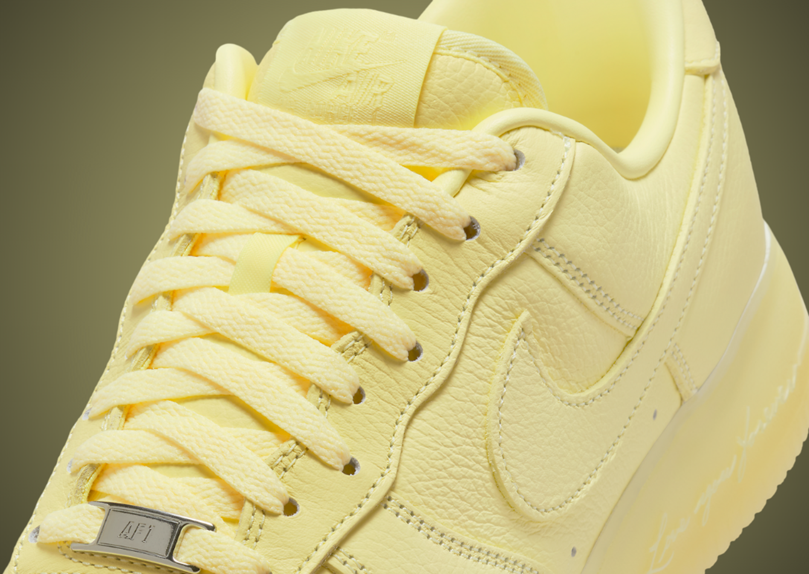 Drake x Nike Air Force 1 Low Certified Lover Boy Citron Tint Detail