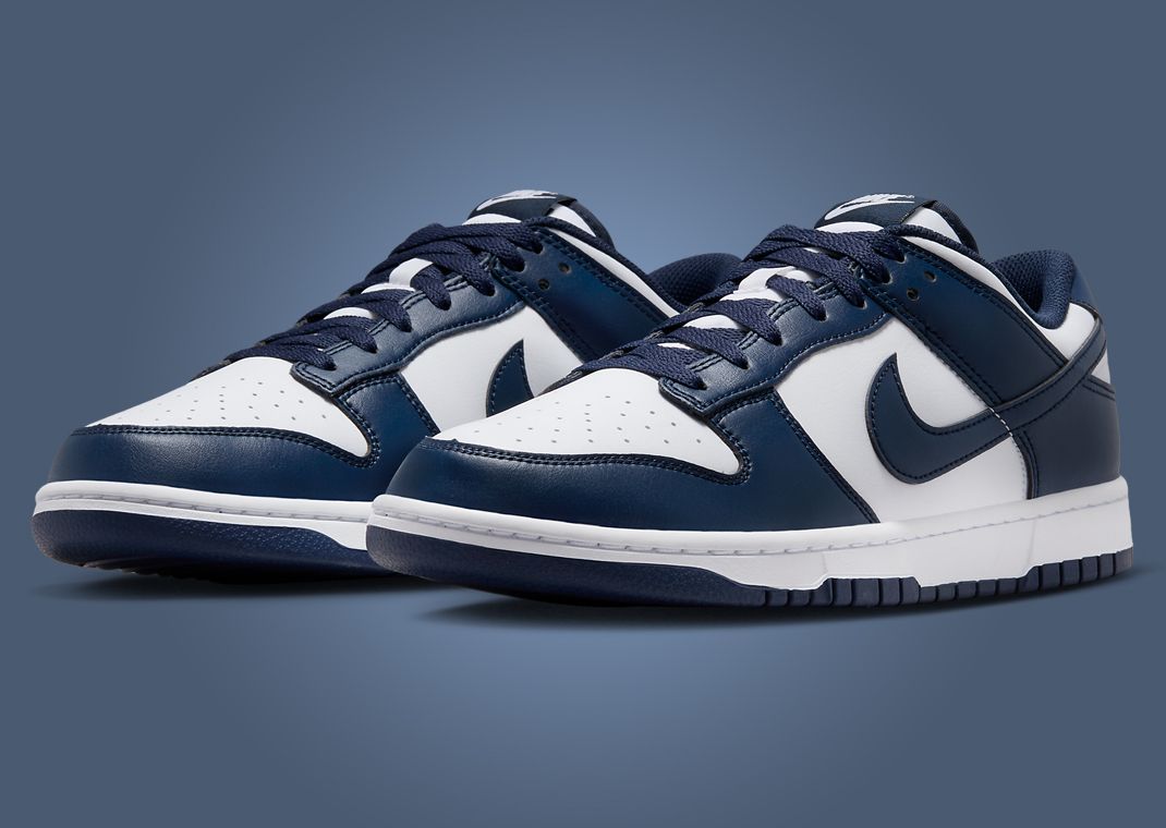 dark blue and white nikes