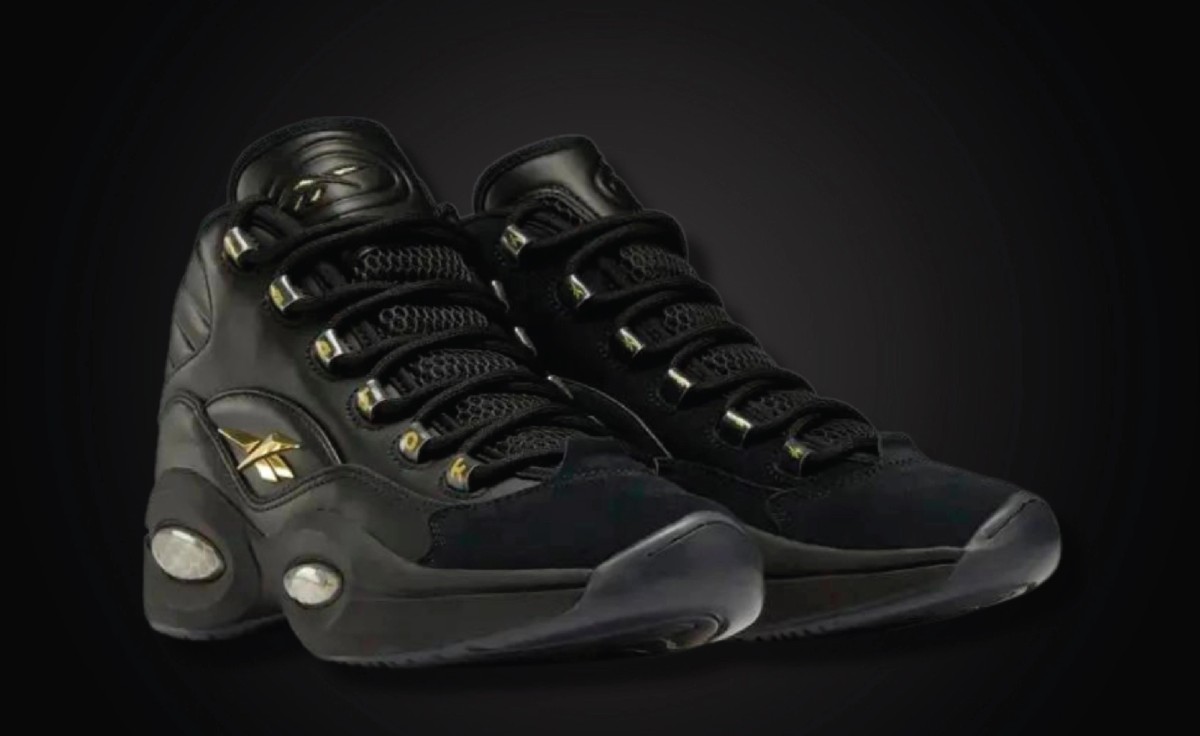 Luxury Vibes Appear On This Black Gold Reebok Question Mid