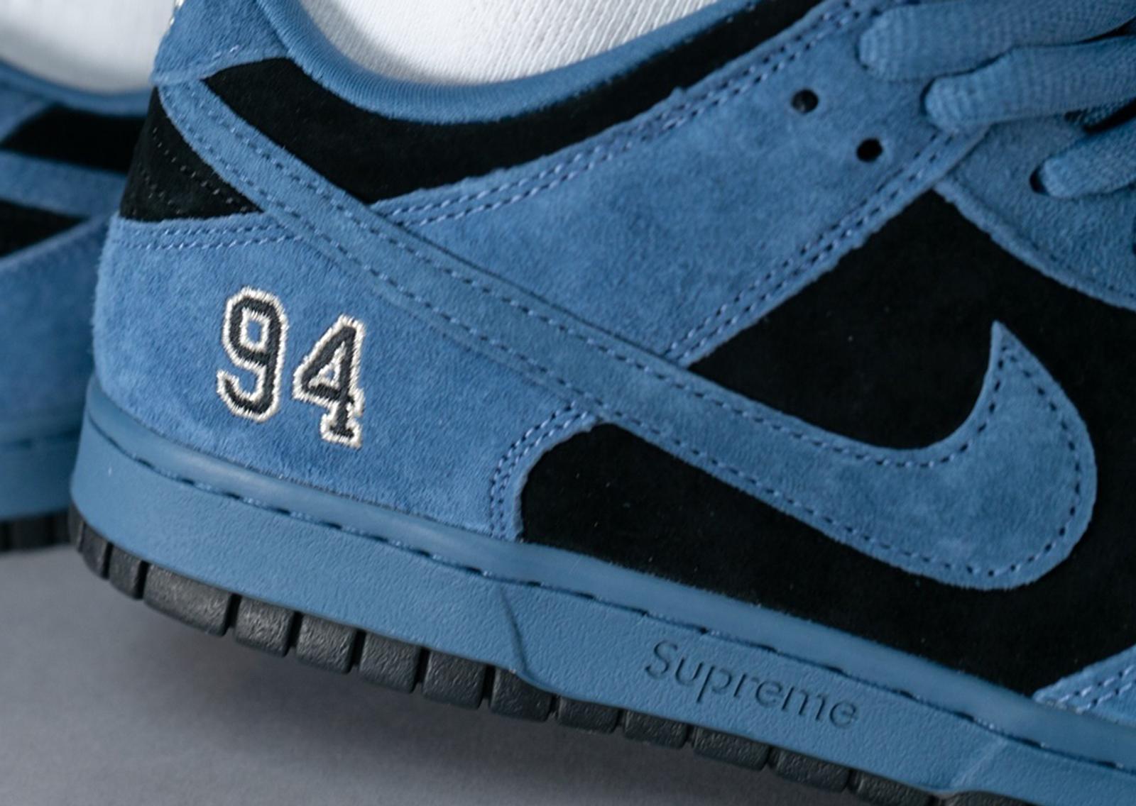 Supreme x Nike SB Dunk Low Ocean Fog Detail