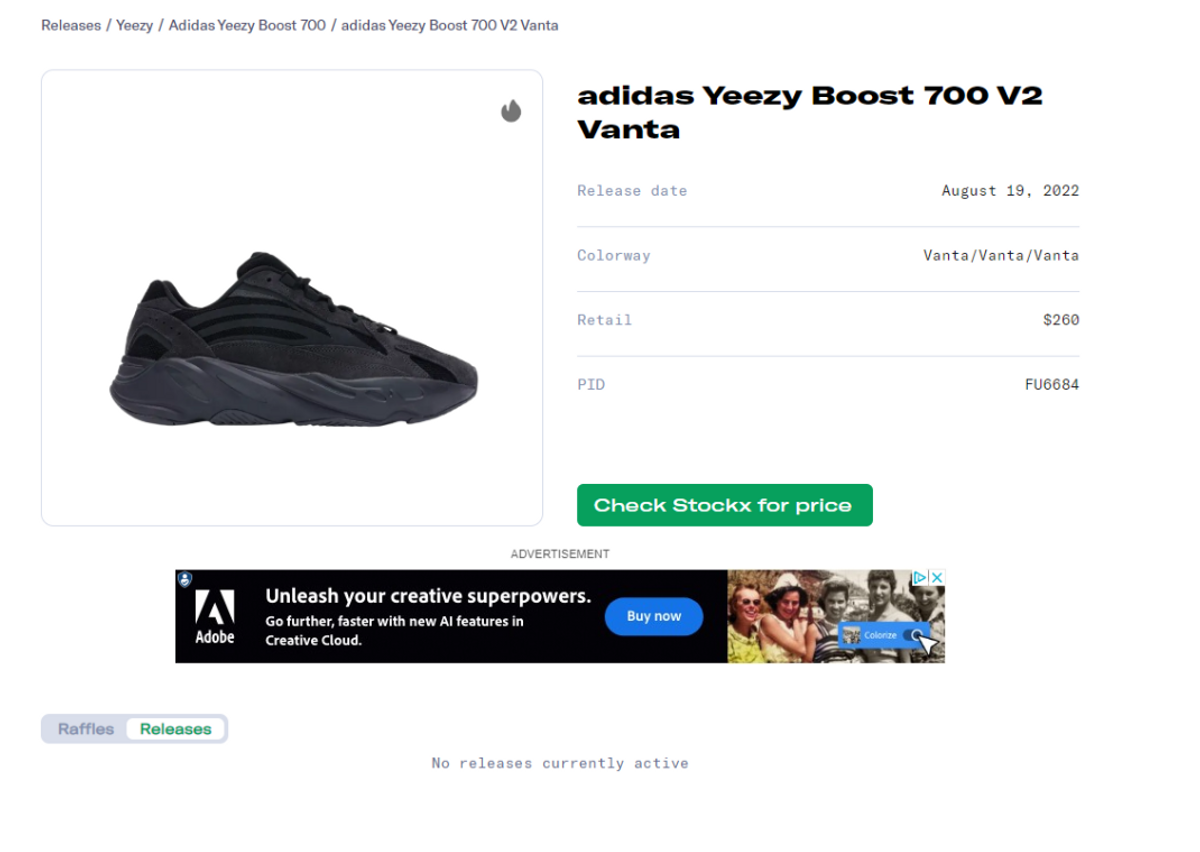 Yeezy 700 vanta hot sale raffle