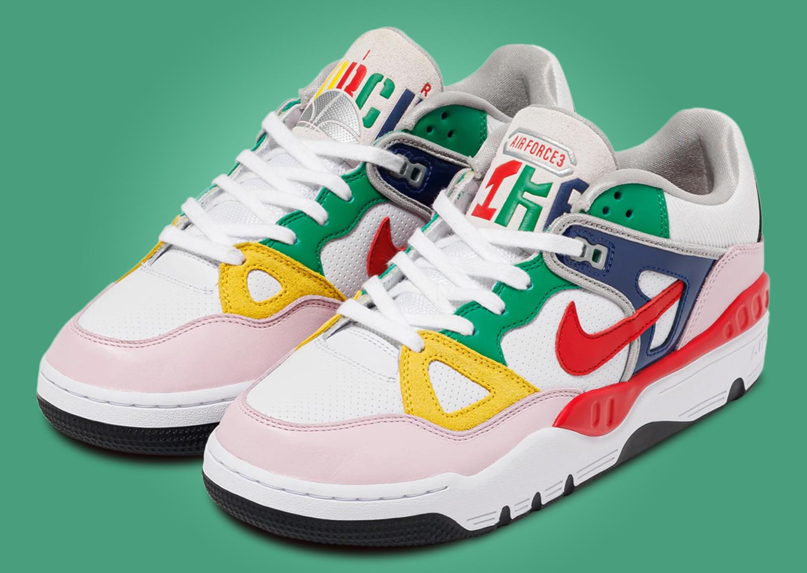 Nigo x Nike Air Force 3 Low White Multi-Color Angle