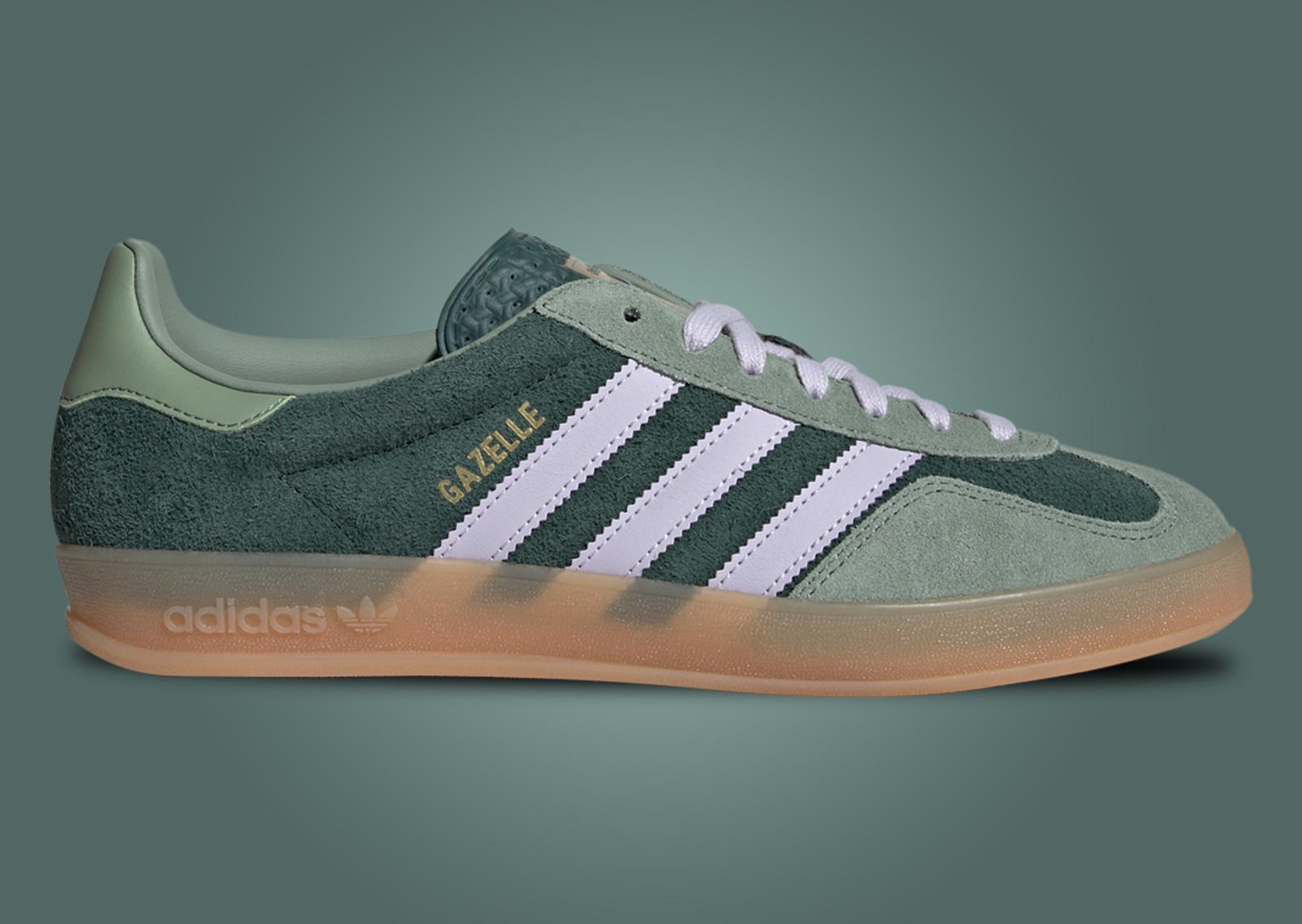 adidas Gazelle Mineral Green Silver Dawn Lateral