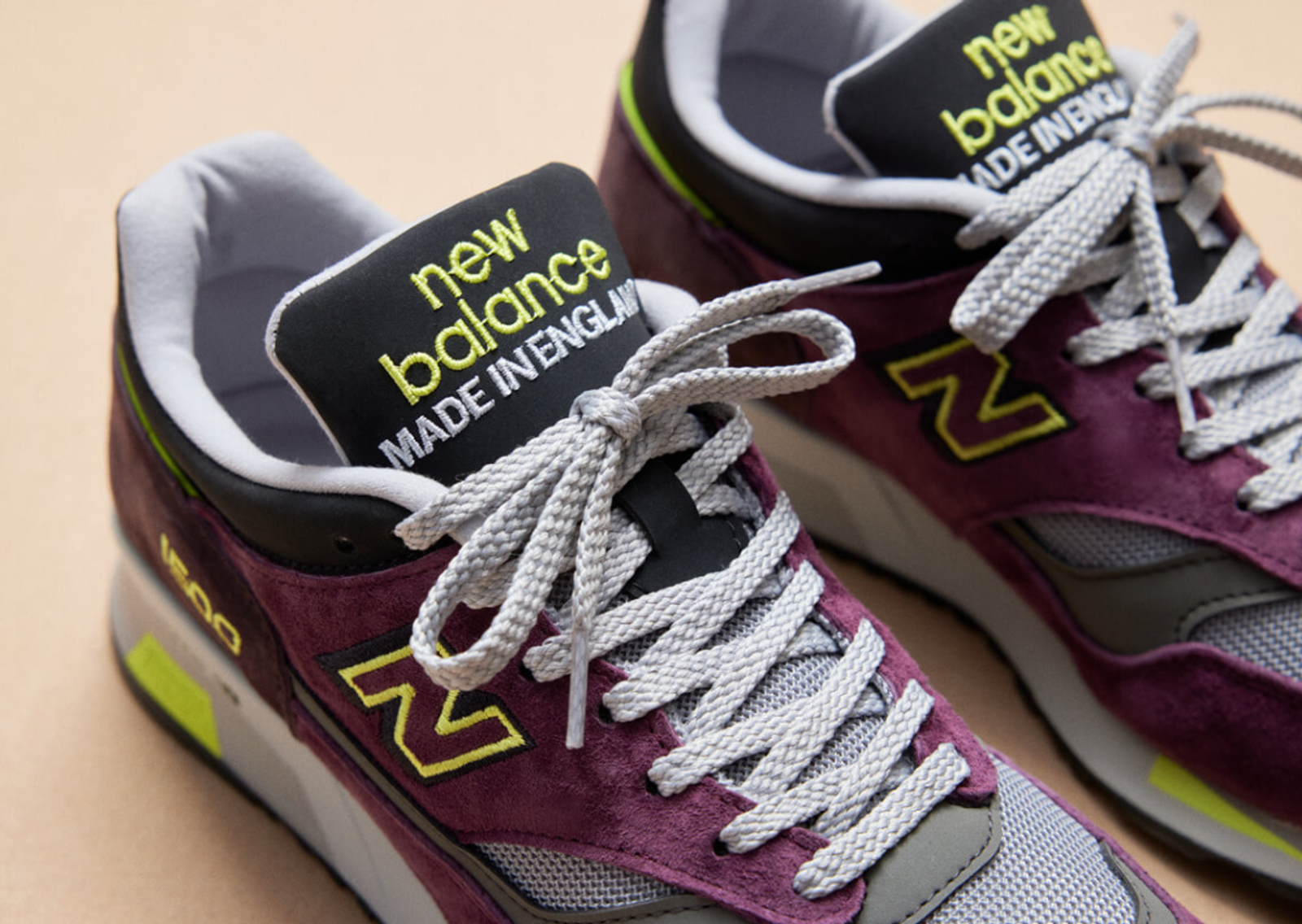 New Balance 1500 Made in UK Purple Neon Yellow Detail