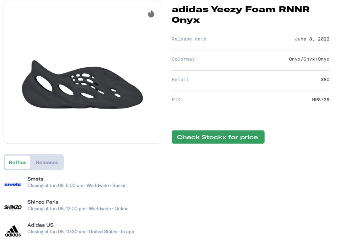 adidas Yeezy Foam RNNR Onyx Raffle Guide