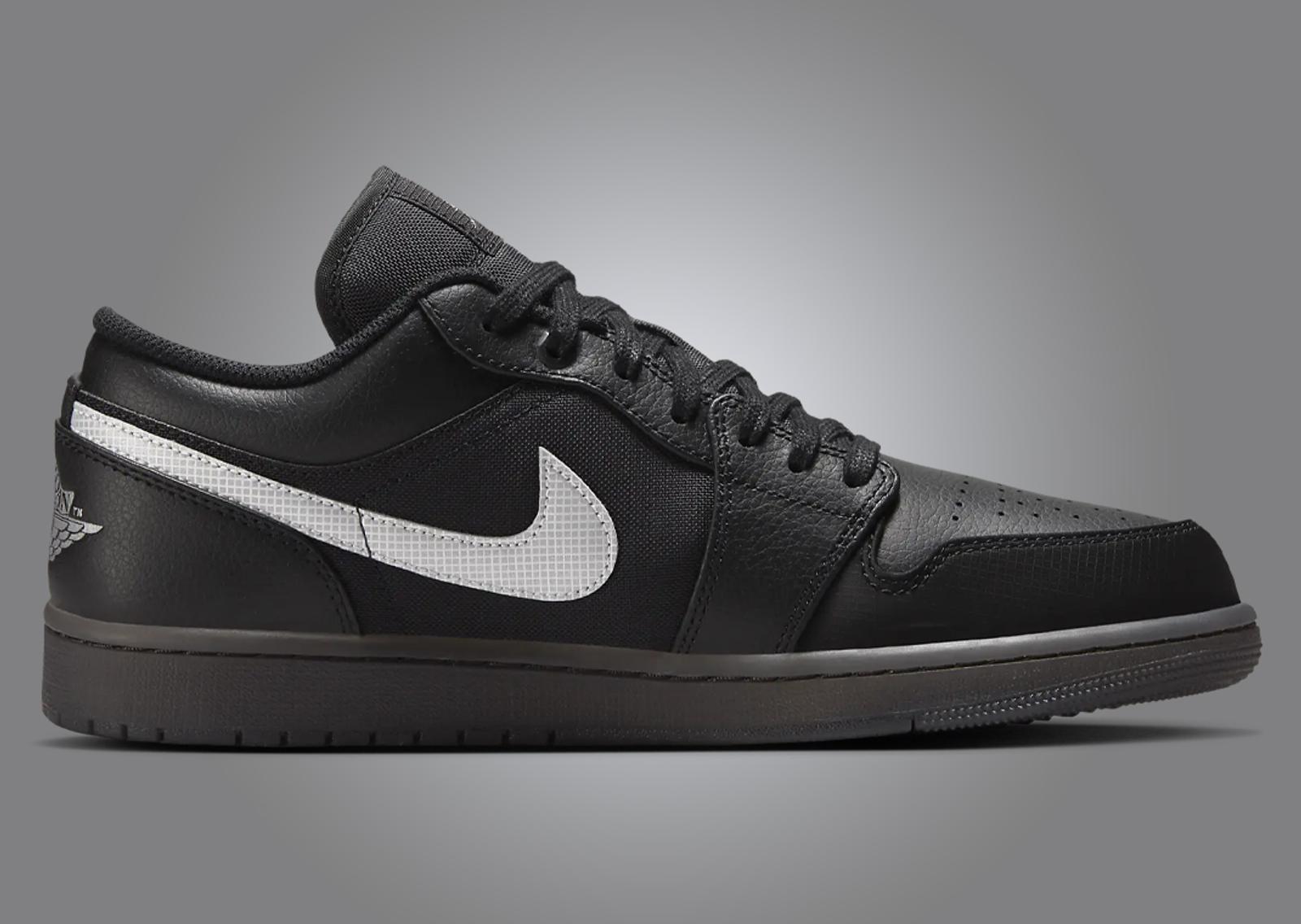 Air Jordan 1 Low Black White Dark Smoke Grey Medial