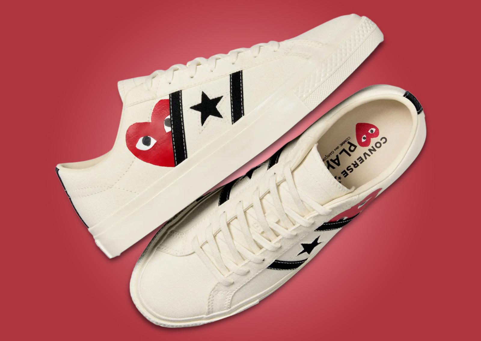 Comme des Garçons Play x Converse One Star Academy Pro Milk Lateral and Top